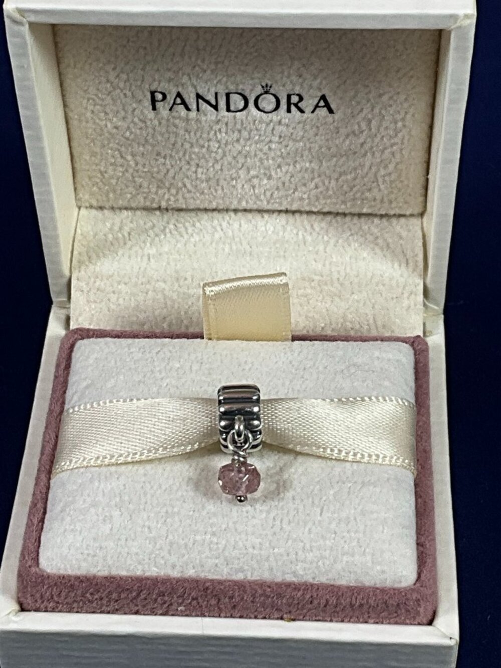 PANDORA Retired Sterling Silver October Tourmaline Birthstone Dangle - 790166TU